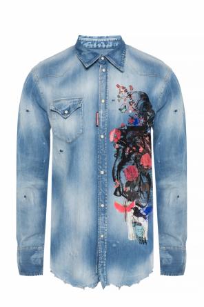 Stonewashed denim shirt with print, zdjęcie 1 Stonewashed denim shirt with print od Dsquared2